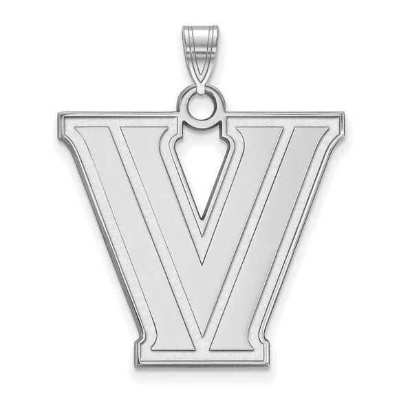14k White Gold Villanova U. XL Logo Pendant